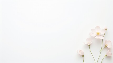 Pastel pink flowers, clean white backdrop, minimal layout, soft light isolated background, pastel, object, commercial