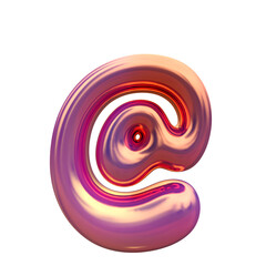 Glossy holographic 3D balloon bubble sign at