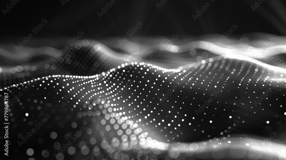 Fototapete Abstract low polygonal space with connecting lines and dots. 3D rendering...