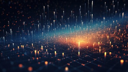 IT Industry Particles in Digital World Background