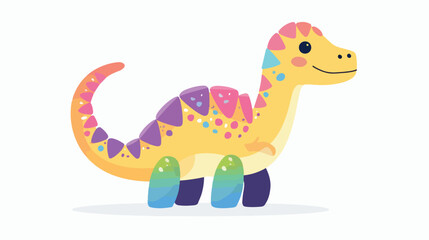 Cute dinosaur in rainbow colors Vector