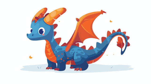 Cute Dragon Vector Illustration Isolated on white background