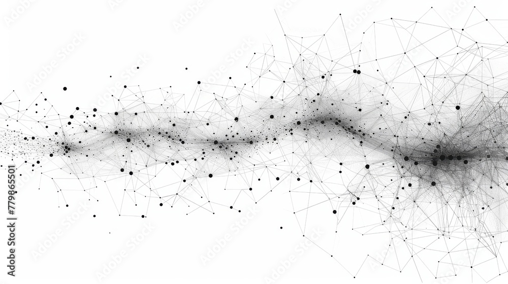 Poster An abstract illustration of connecting dots and lines. A science background in modern format.