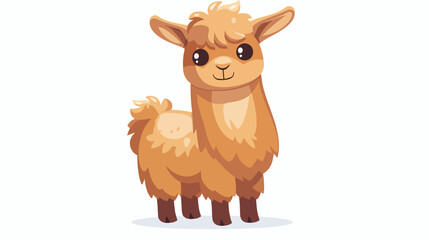 Cute Llama Alpaca Cartoon Mascot Animal Vector Logo