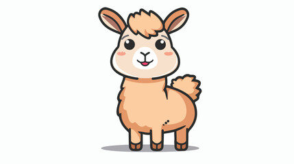 Obraz na płótnie Canvas Cute Llama Alpaca Cartoon Mascot Animal Vector Logo