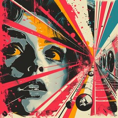 Capture the essence of controversy in cinema with a daring design showcasing iconic movie scenes that stirred debates Incorporate bold colors and striking visuals
