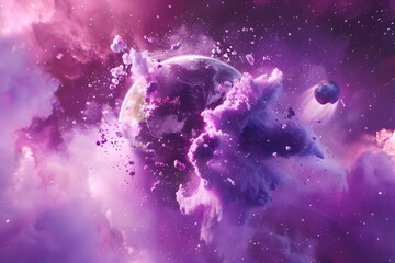 Obraz na płótnie Canvas Cosmic Dust Explosion: A Dramatic Transformation in the Universe