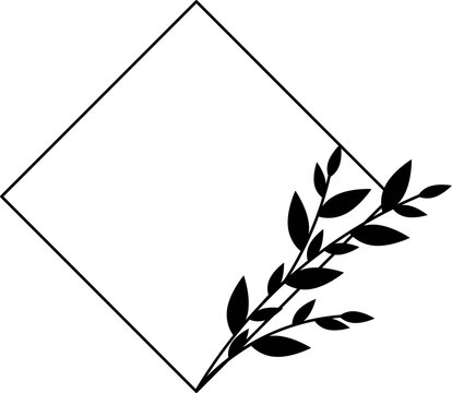 Hand-drawn spring wreaths isolated on a white background, vector. Outline frames of leaves. Doodle style. Floral monogram frames.