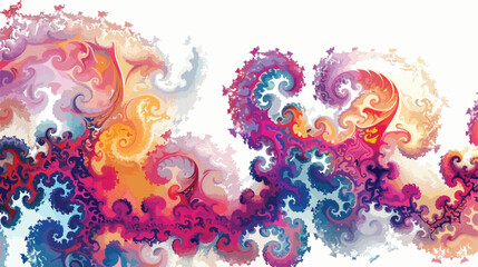 Fantasy chaotic colorful fractal pattern. Abstract 