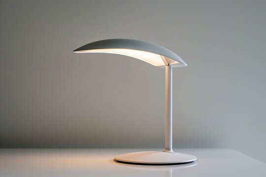 Modern elegant table lamp with adjustable brightness on a neutral background