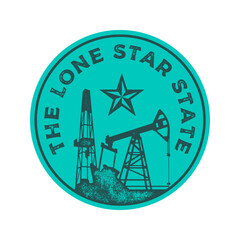 The Lone Star state textured vintage vector t-shirt and apparel design, typography, print, logo, poster. Global swatches