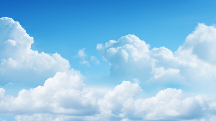 Blue sky and clouds background with lots of copy