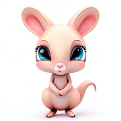 3D furry forest animal with beautiful colors and white background. with Generative AI technology	