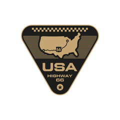 U.S. Highway Route 66 logo template vector design element vintage style for label or badge retro illustration.