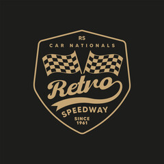 Retro Speedway logo template vector design element vintage style for label or badge retro illustration.