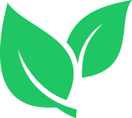 Green leaves icon as environmental conservation concept