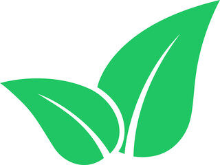 Green leaves icon as a nature saving and ecology protection