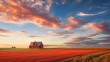Photograph of vibrant large farm land in the united states