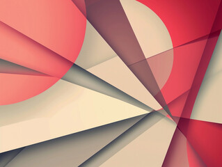 Abstract Geometric Shapes in Red and Pink Tones