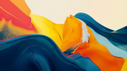 Abstract Dynamic Fluid Color Shapes