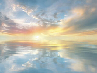 Fototapeta na wymiar Serene Sky and Sea Reflection