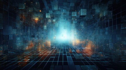 IT Industry Particles in Digital World Background