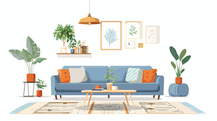 Interior of the living room. flat vector isolated on white background 