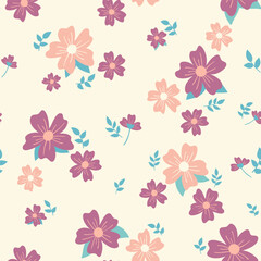 flower floral seamless repeat pattern. this is a  colorful flower vector illustration. Design for decorative, wallpaper, shirts, clothing, tablecloths, blankets, wrapping, texture, textile        