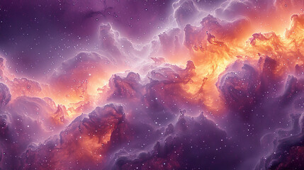 A vibrant nebula painted in hues of purple and orange, adorning the cosmos with its ethereal beauty.