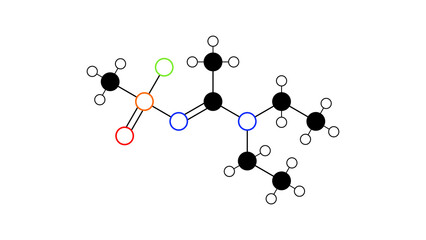 a-230 molecule, structural chemical formula, ball-and-stick model, isolated image novichok a-230