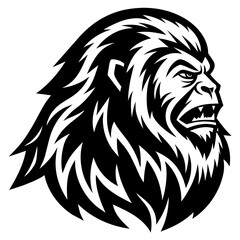 Intimidating Werewolf Head Vector Illustration for Logo Design
