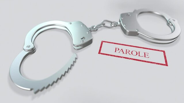 Parole Word and Handcuffs 3D Animation