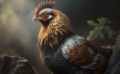 Fototapeta premium Chicken in wildlife