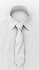3D render of a white shirt and tie isolated on white background