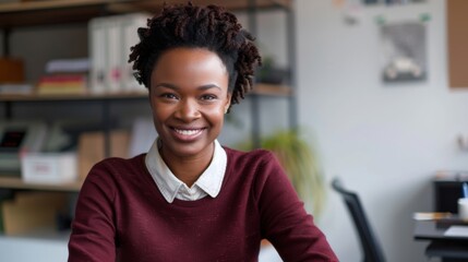 Obraz premium Confident Woman in Casual Office