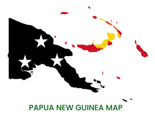 High detailed map of Papua New Guinea. Outline map of Papua New Guinea. Oceania