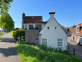 Fototapeta na wymiar City wall around Dokkum in Friesland