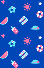 summer pattern. blue background
