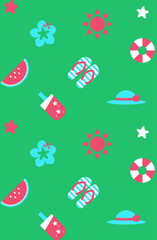 summer pattern. green background