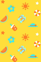 summer pattern. yellow background