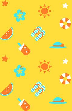 summer pattern. yellow background