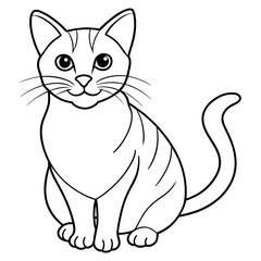 Obraz premium cat vector illustration with line art. 