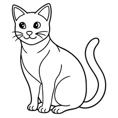   cat vector illustration with line art.
