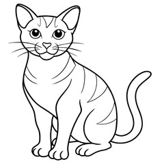   cat vector illustration with line art.
