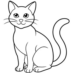 
  cat vector illustration with line art.