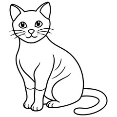 
  cat vector illustration with line art.