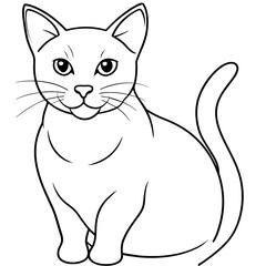 
  cat vector illustration with line art.
