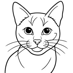 
  cat vector illustration with line art.