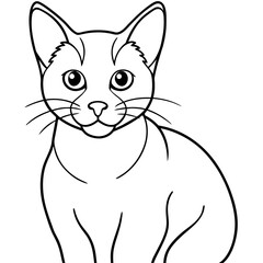 
  cat vector illustration with line art.