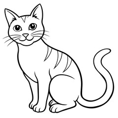 
  cat vector illustration with line art.